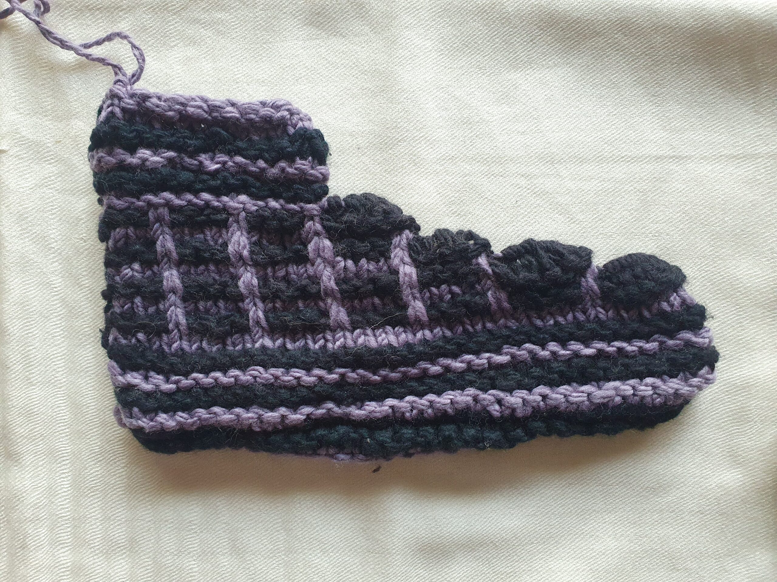 Purple-Black Merino Booties - Image 2