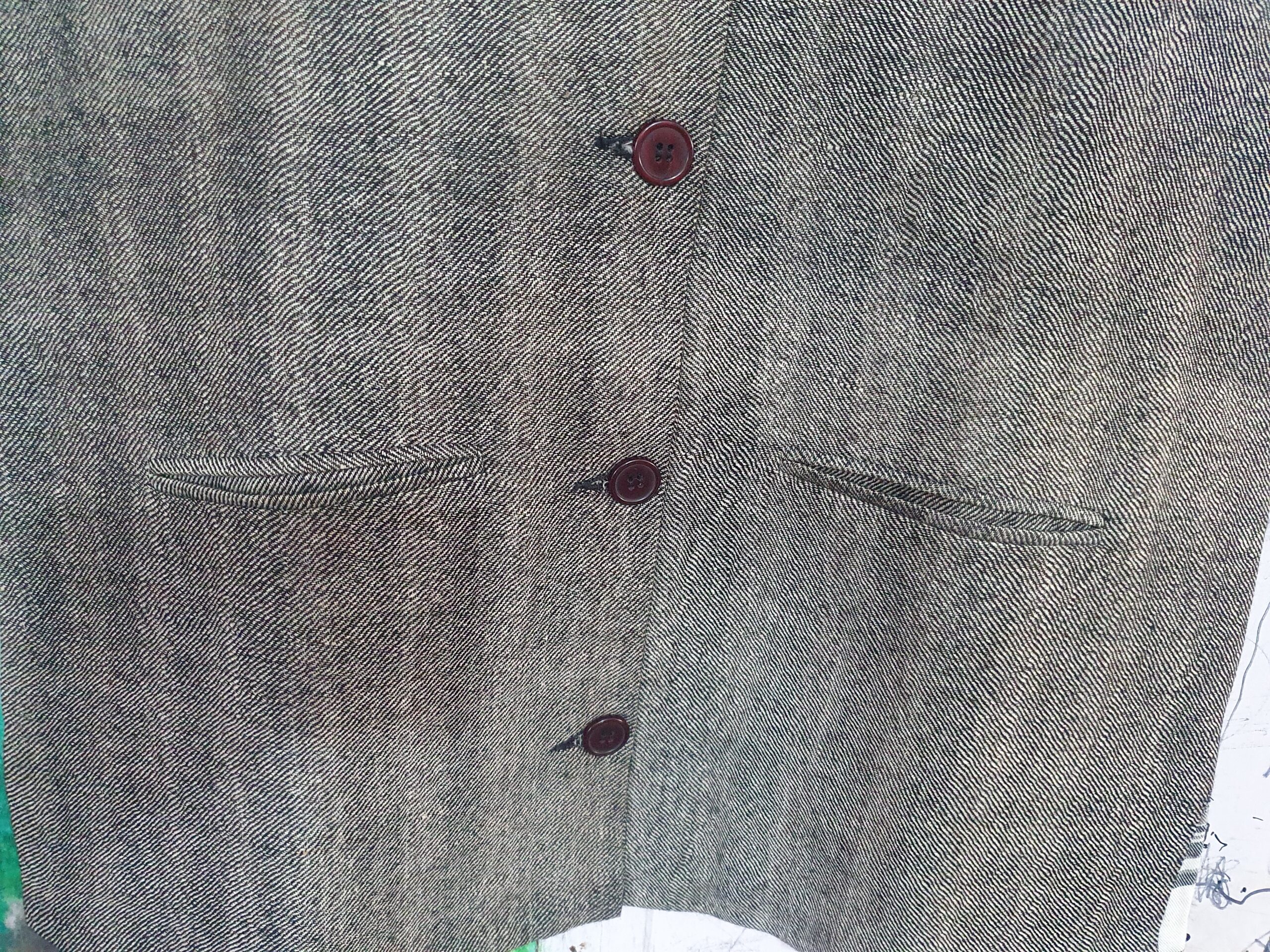 Gray Merino Linen Sleeveless Jacket - Image 2