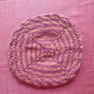 Pink-Orange Angora Beret Cap