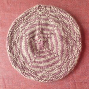 Pink-Beige Angora Merino Beret Cap