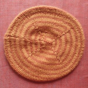 Yellow-Orange Angora Merino Beret Cap
