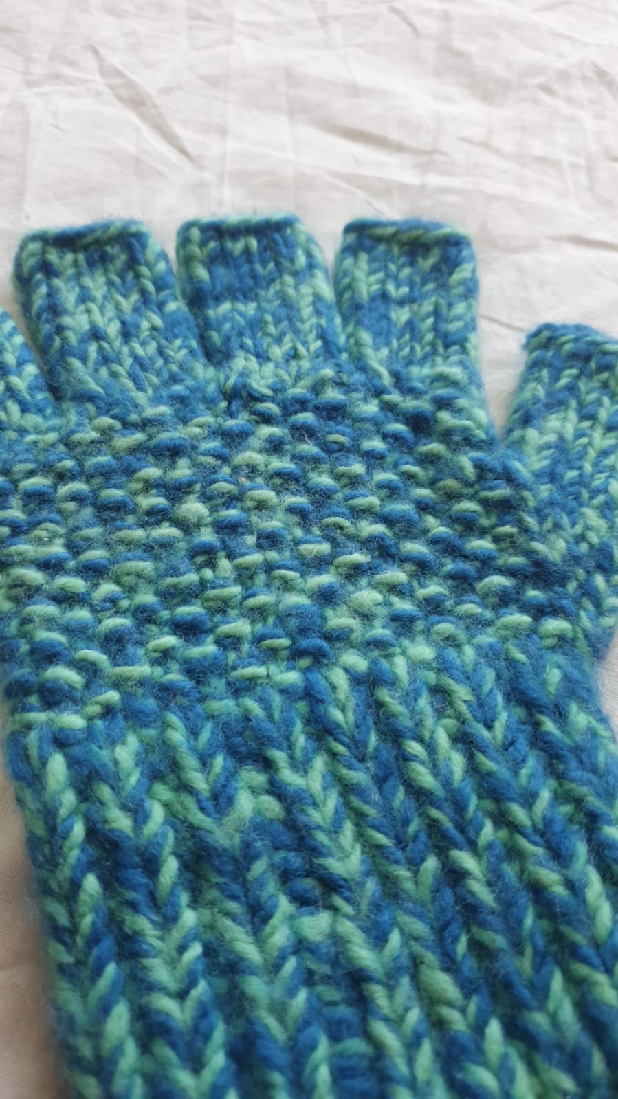 Blue Merino Half Gloves - Image 3