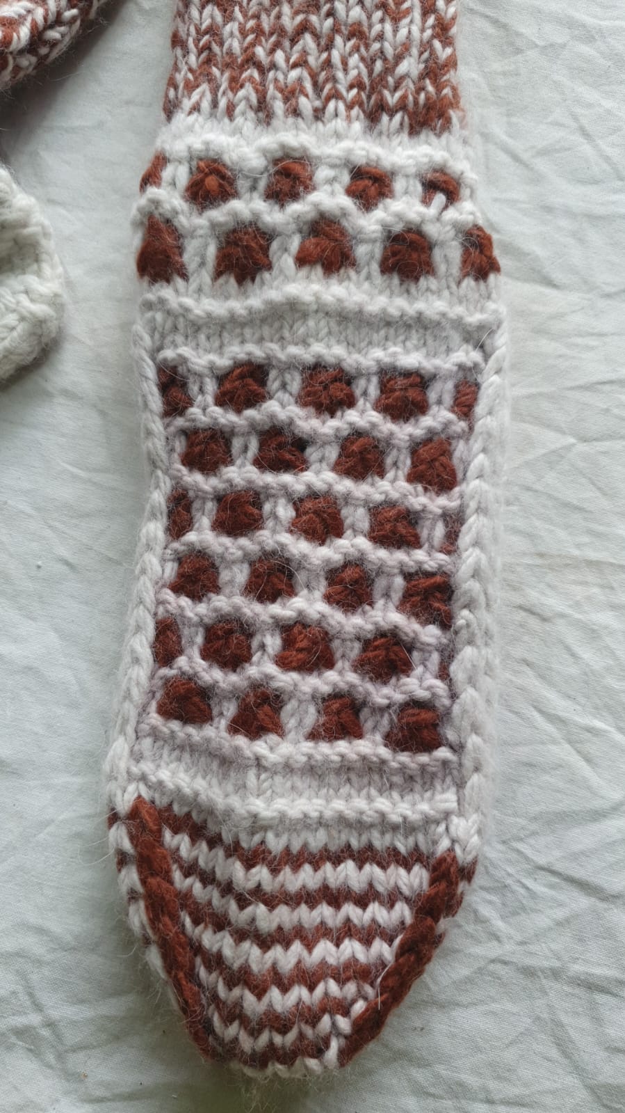 Brown-White Angora Ankle Socks - Image 2