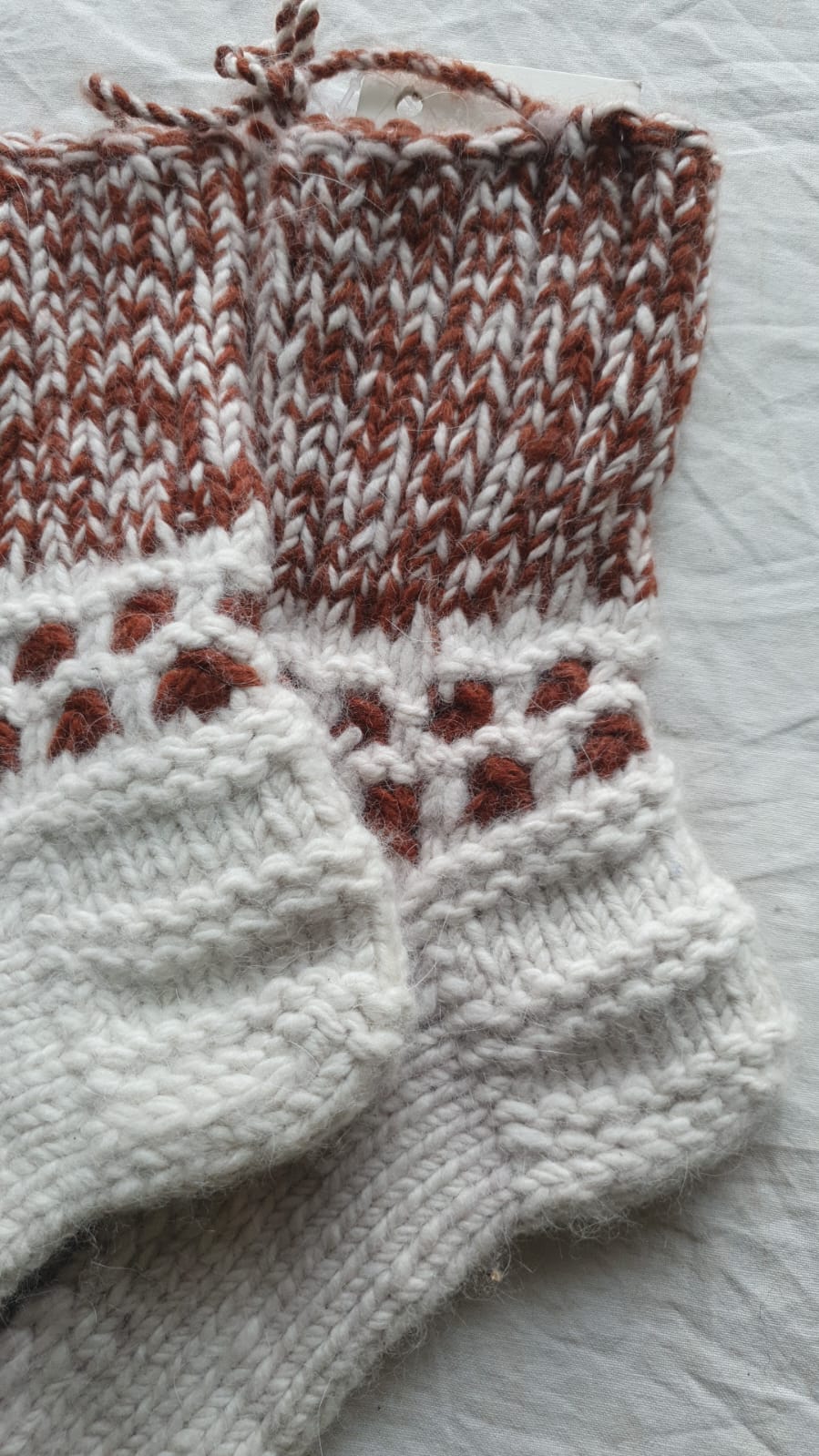 Brown-White Angora Ankle Socks - Image 3