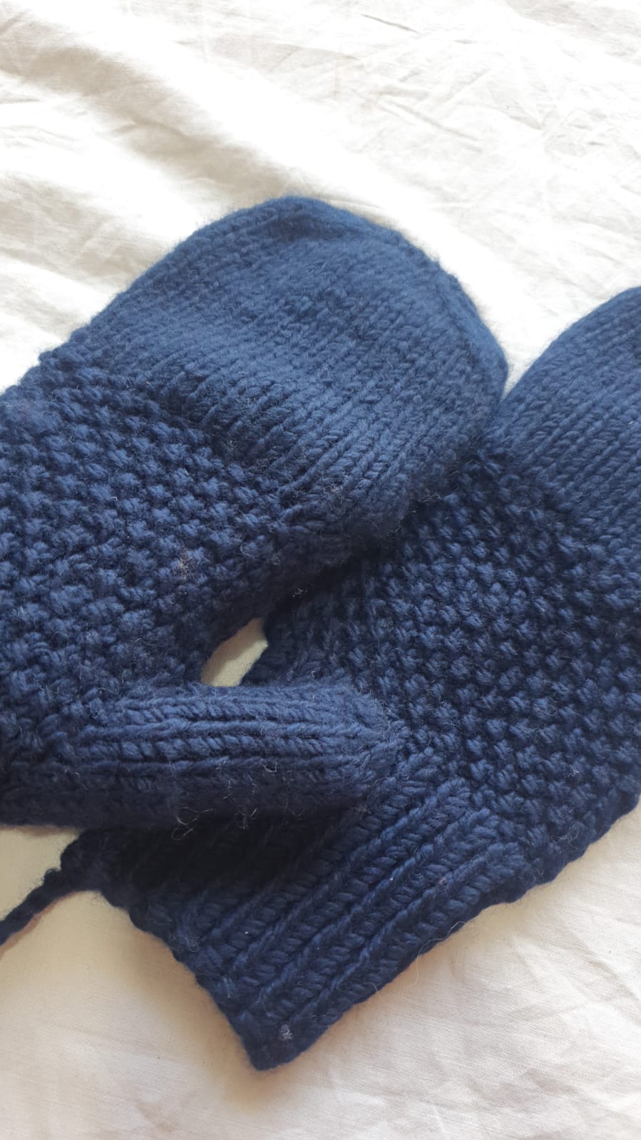 Navy Blue Merino Cap Gloves - Image 3