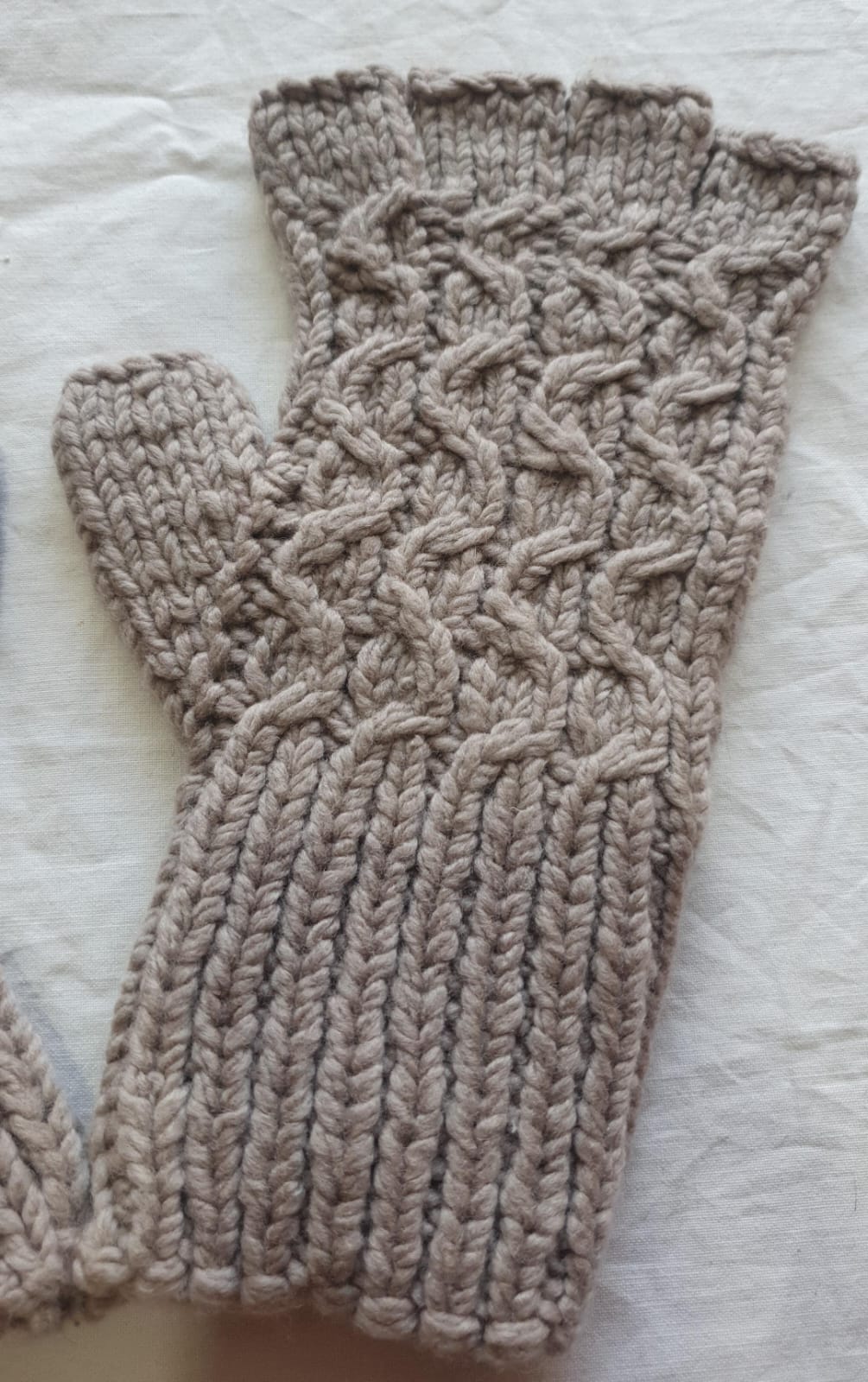 Brown Merino Half Gloves - Image 2