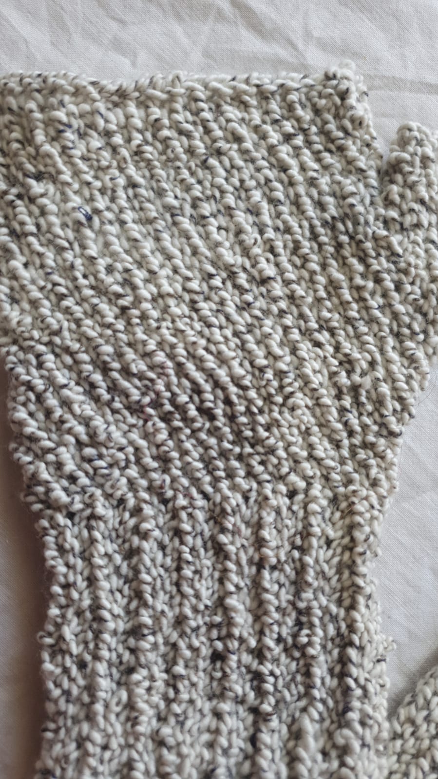 Beige Designer Angora & Merino Half Gloves - Image 3
