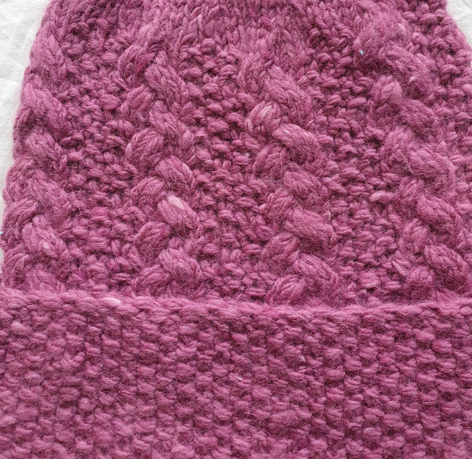 Pink Angora Fold Cap - Image 2