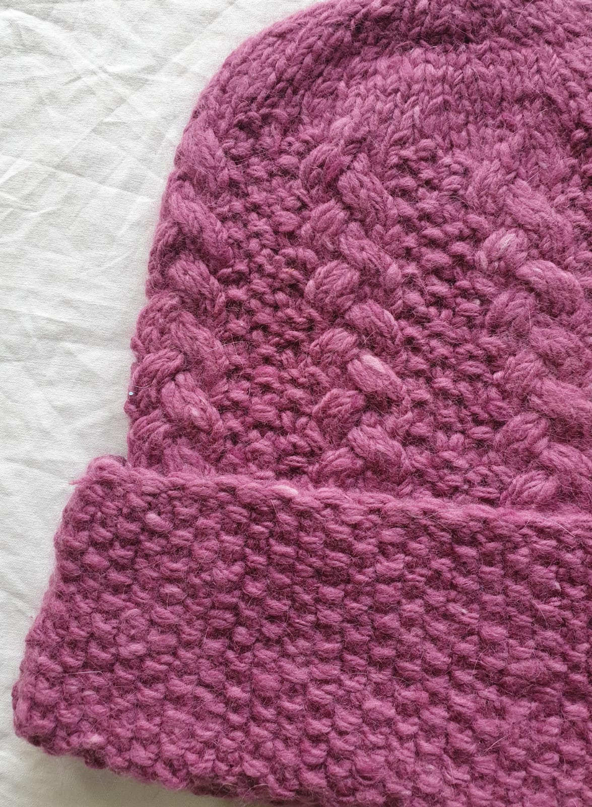 Pink Angora Fold Cap - Image 3