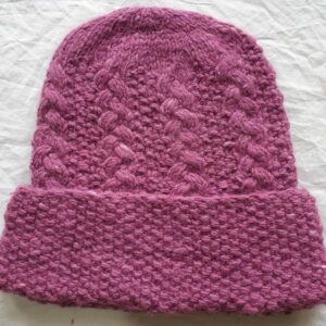 Pink Angora Fold Cap