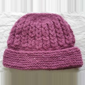 Pink Angora Fold Cap