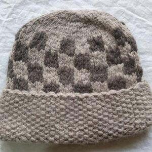 Beige Angora Fold Cap
