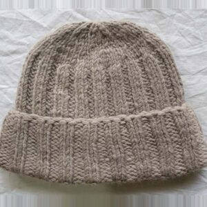 Olive Angora Fold Cap