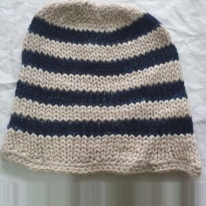 Beige-Black Cashmere Cap