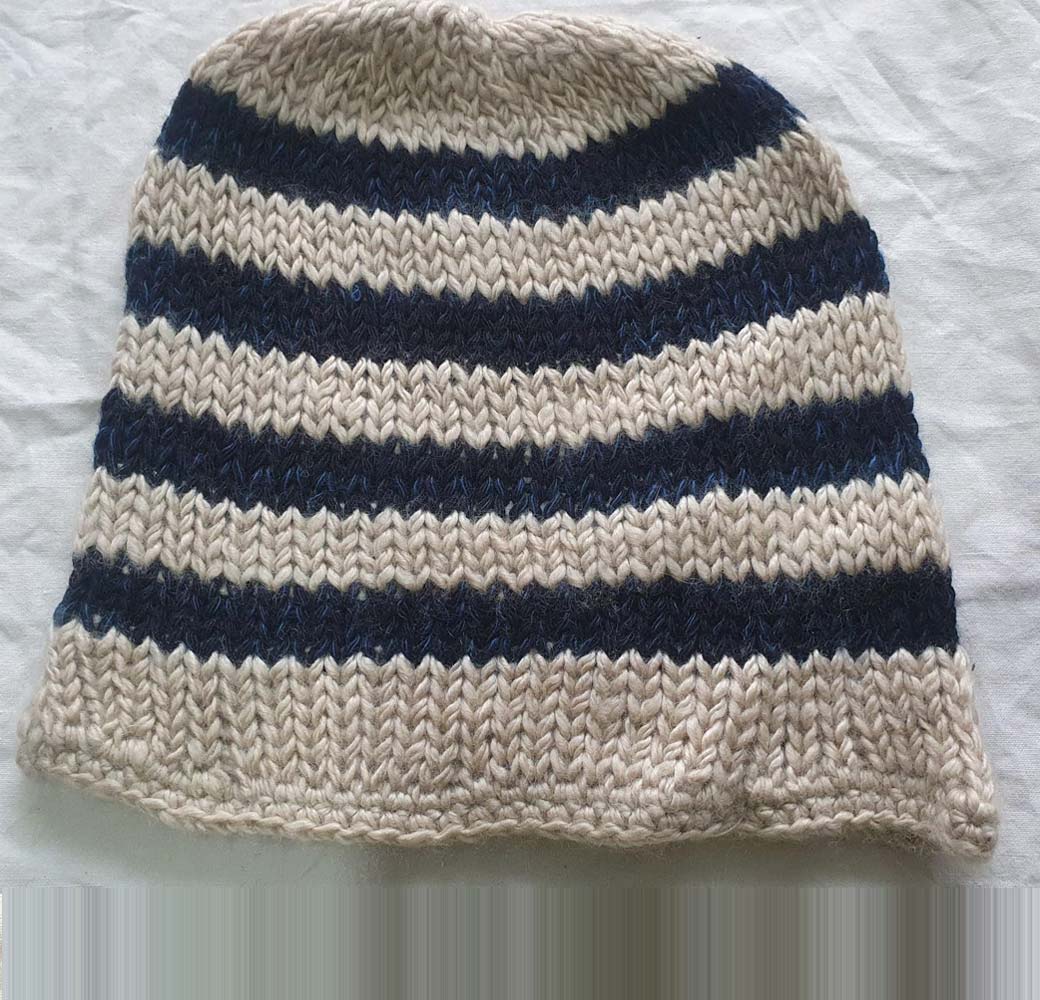 Beige-Black Cashmere Cap