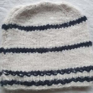 Beige-Black Merino Kids Cap - Image 2
