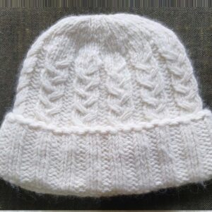 White Angora Fold Cap