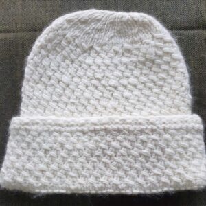 White Angora Fold Cap