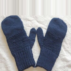 Navy Blue Merino Cap Gloves