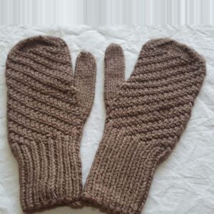 Brown Angora & Merino Gloves