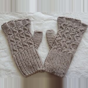 Brown Merino Half Gloves