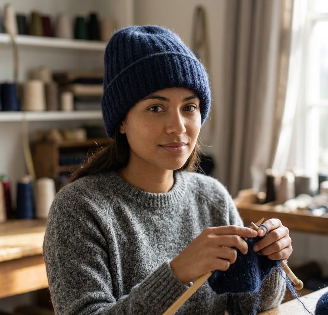 Angora-Merino Kids Fold Cap