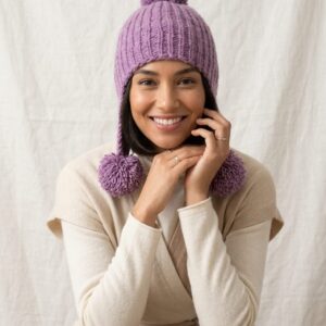 Purple Long Angora Cap