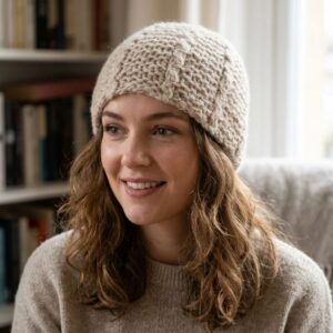 Beige Cashmere Cap