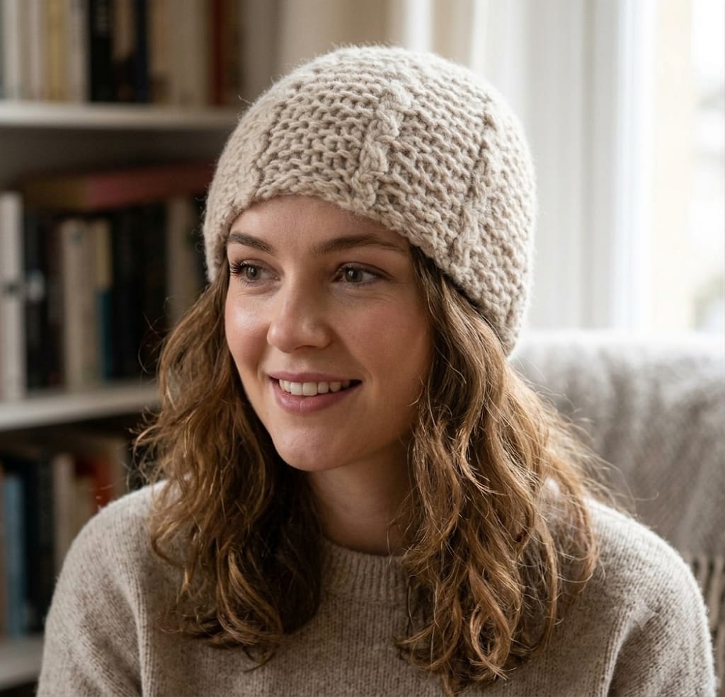 Beige Cashmere Cap