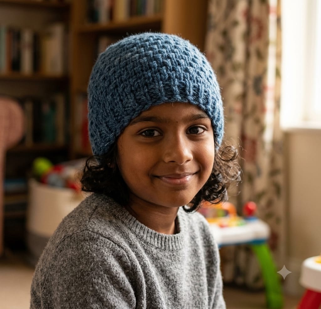 Blue Cashmere Cap