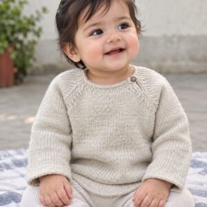 Beige Merino Kids Cardigan Himalayan