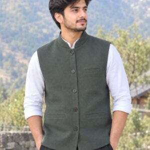 Gray Merino Sleeveless Jacket
