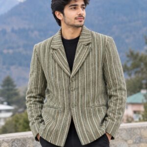 Green Merino Full Sleeve Jacket
