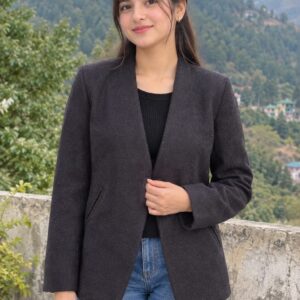 Navy Blue Merino Full Sleeve Jacket