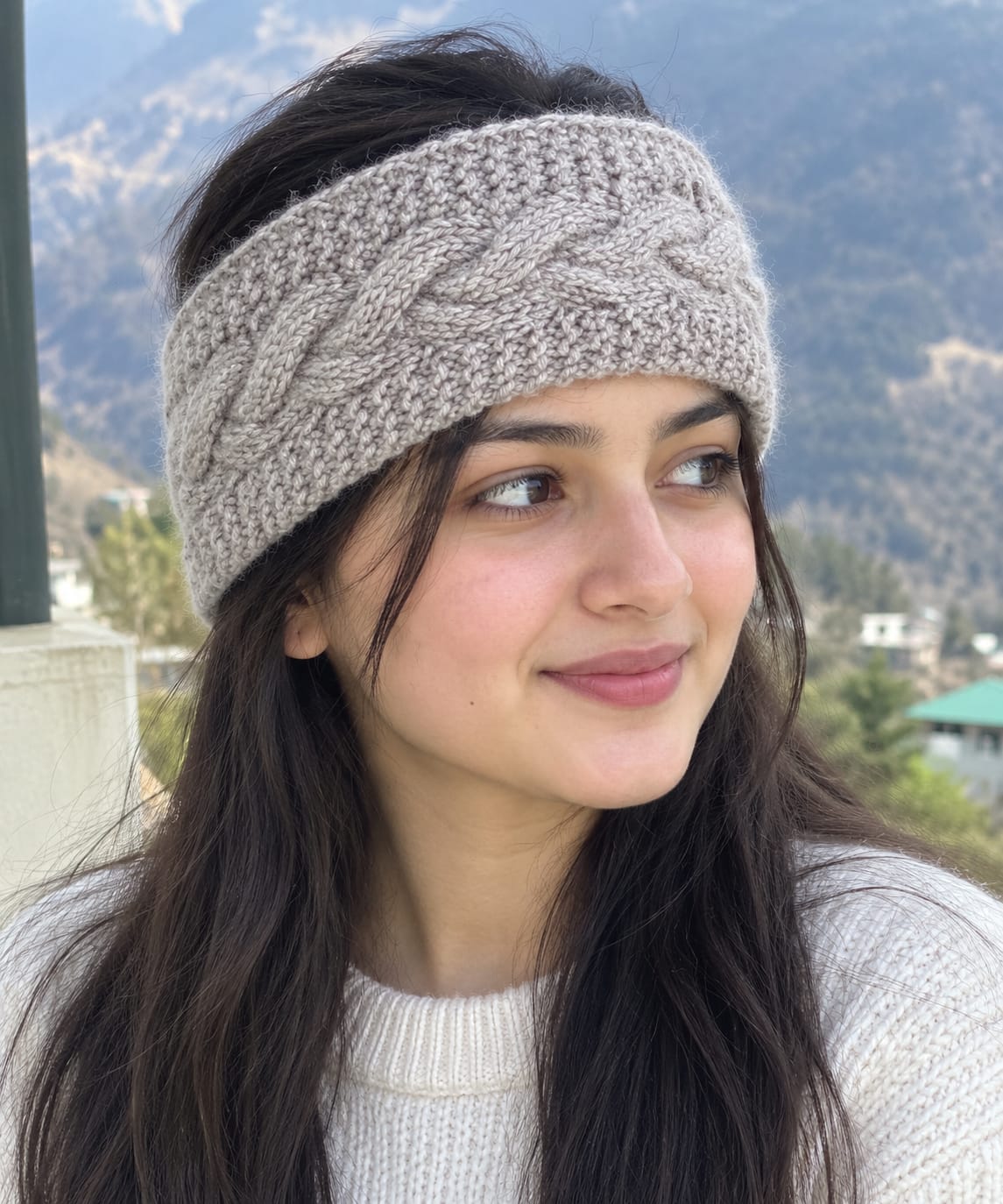 Beige Merino Headband