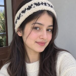 Black-White Angora & Merino Headband