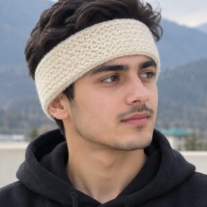 Beige Angora & Merino Headband