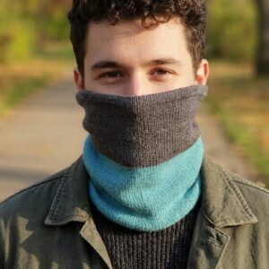 Black-Blue Merino Neck Warmers