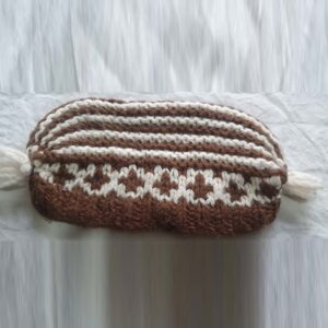 White-Brown Merino Cap