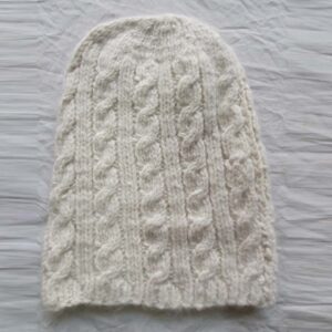 White Angora Long Cap