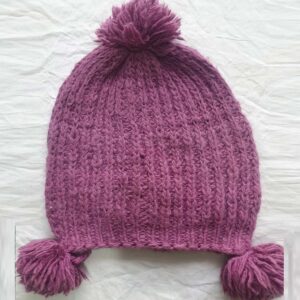 Purple Long Angora Cap