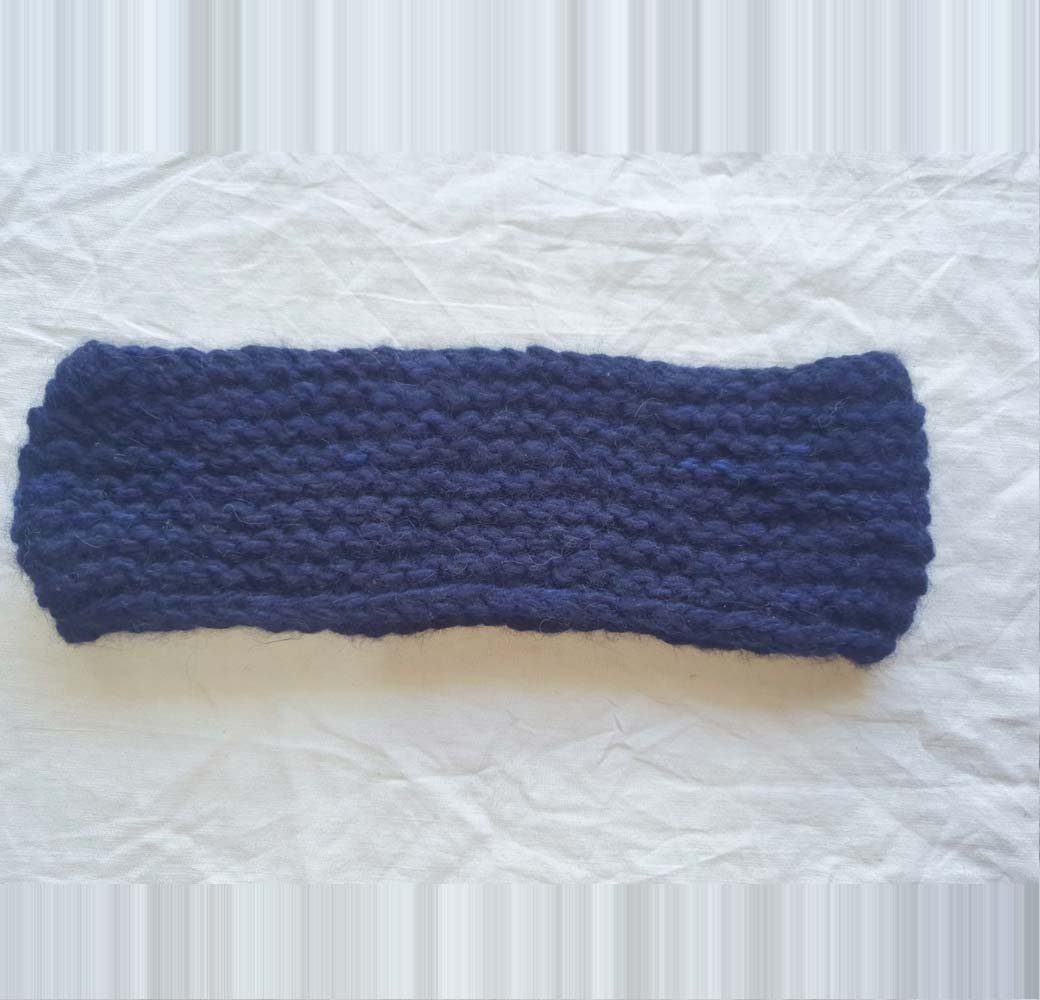 Navy Blue Angora & Merino Headband