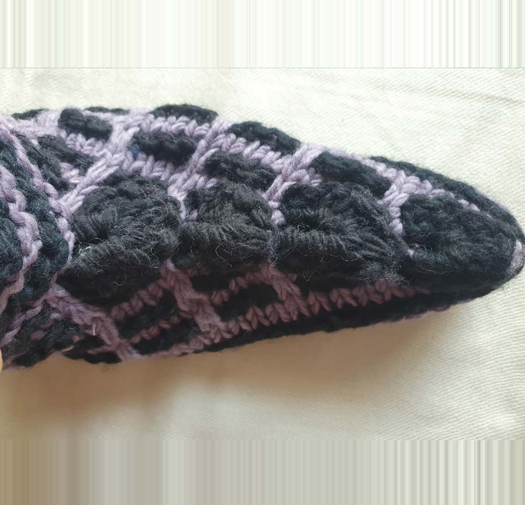 Purple-Black Merino Booties - Image 3