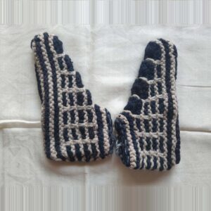 Beige-Black Merino Booties