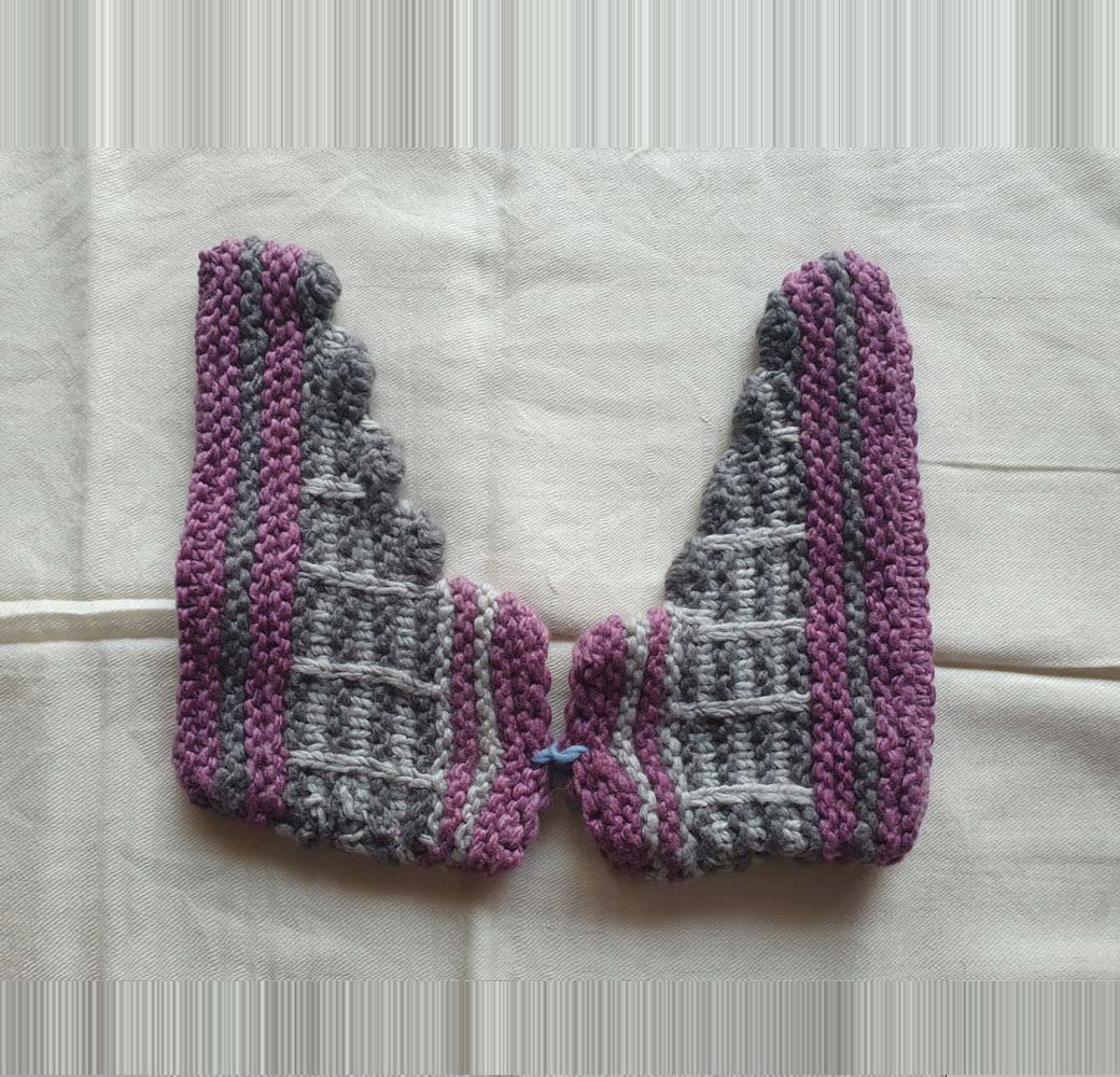 Purple-Gray Merino Booties