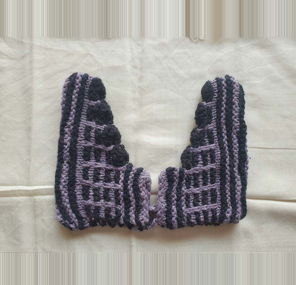 Purple-Black Merino Booties