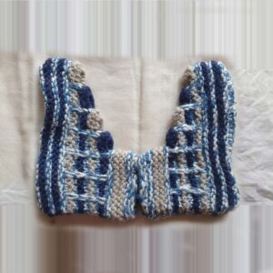 Beige-Blue Merino Booties