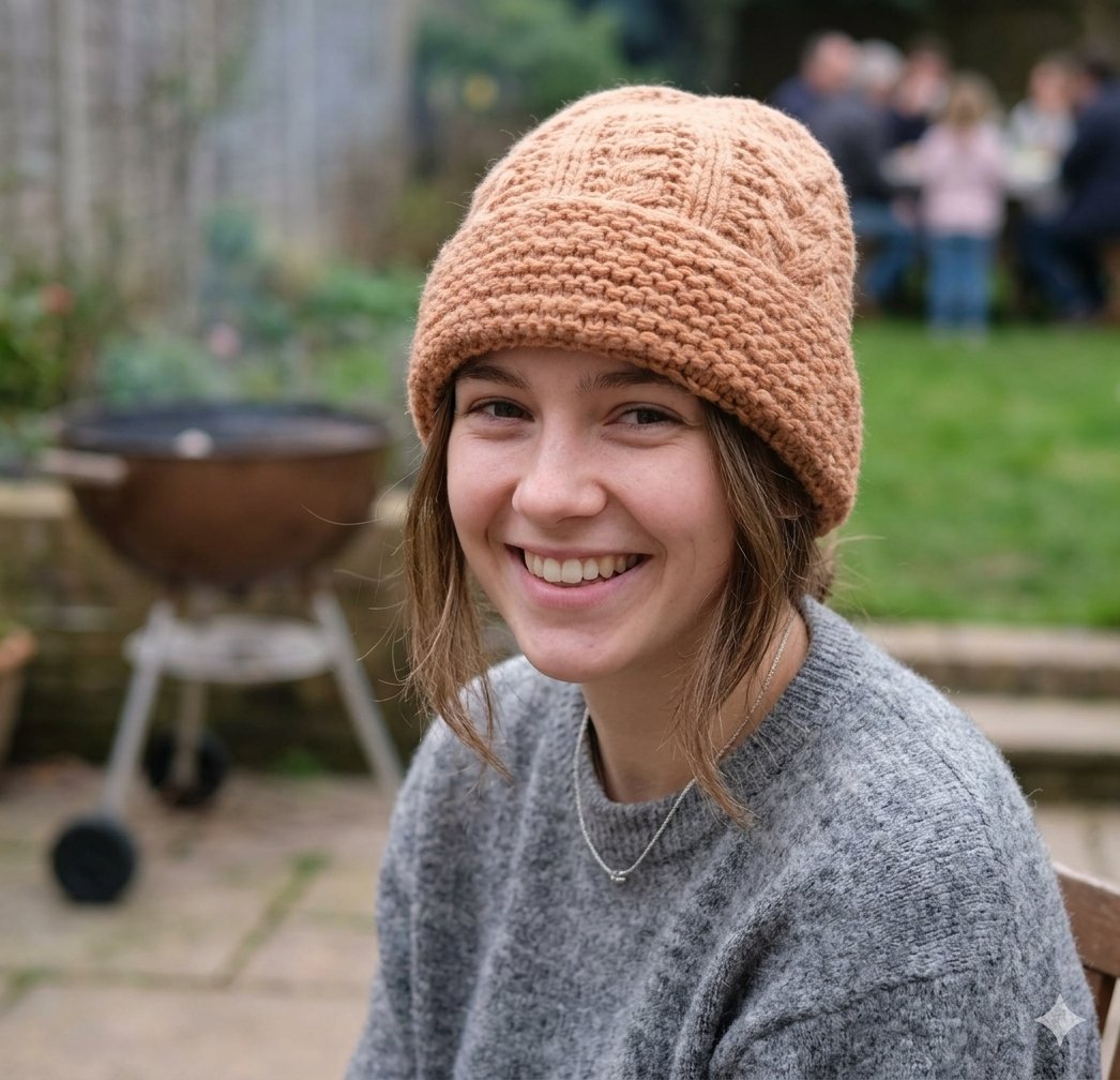 Orange Angora Fold Cap handmade from Angora wool by Kullu Karishma