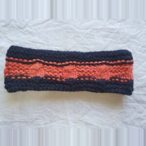 Black-Orange Striped Merino Headband
