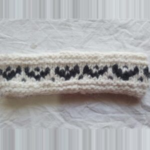 Black-White Angora & Merino Headband